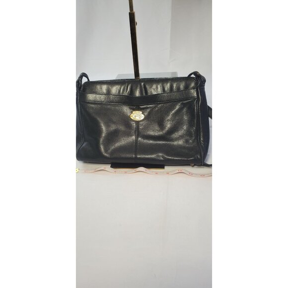 Etienne Aigner Shoulder Bag Handbag Purse Leather Black w/ Signature Lining - Picture 8 of 10